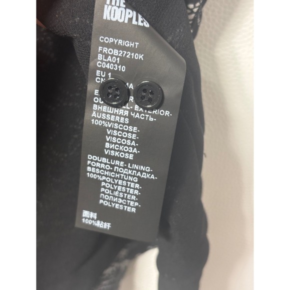 The Kooples NEW Lace Roses Wrap Dress in Black/White Size FR 1/US Small‎ - Picture 7 of 8